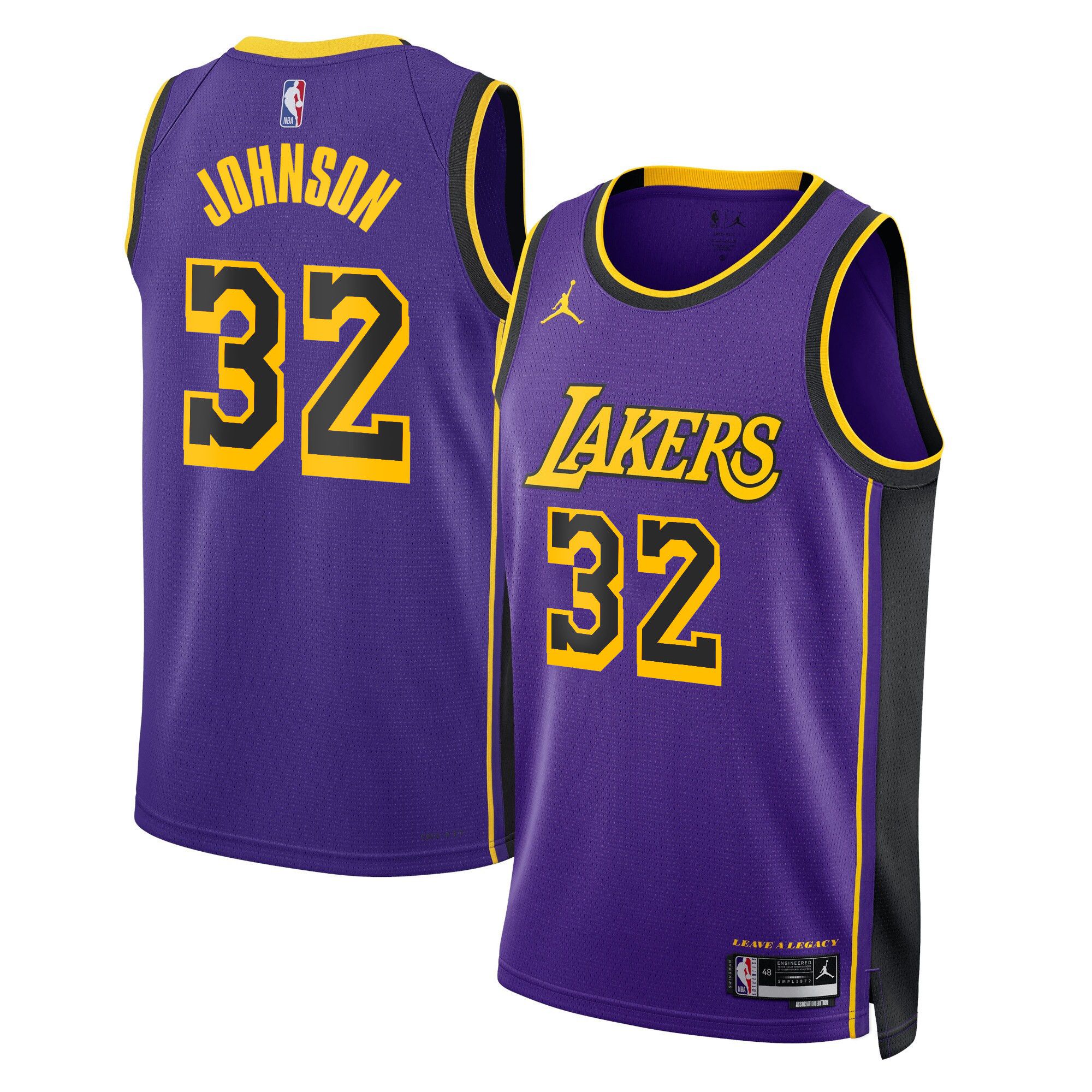 Men Los Angeles Lakers #32 Johnson Purple 2025 Jordan Edition Swingman NBA Jersey->->NBA Jersey